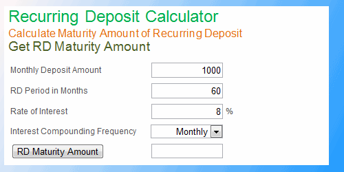 RD Calculator