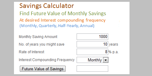 Savings Calculator